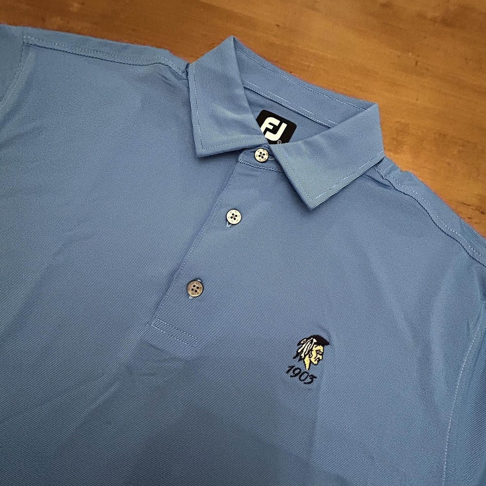 FootJoy Polo Shirt Mens Large Blue Golf 1903 Embroidered Lightweight Performance